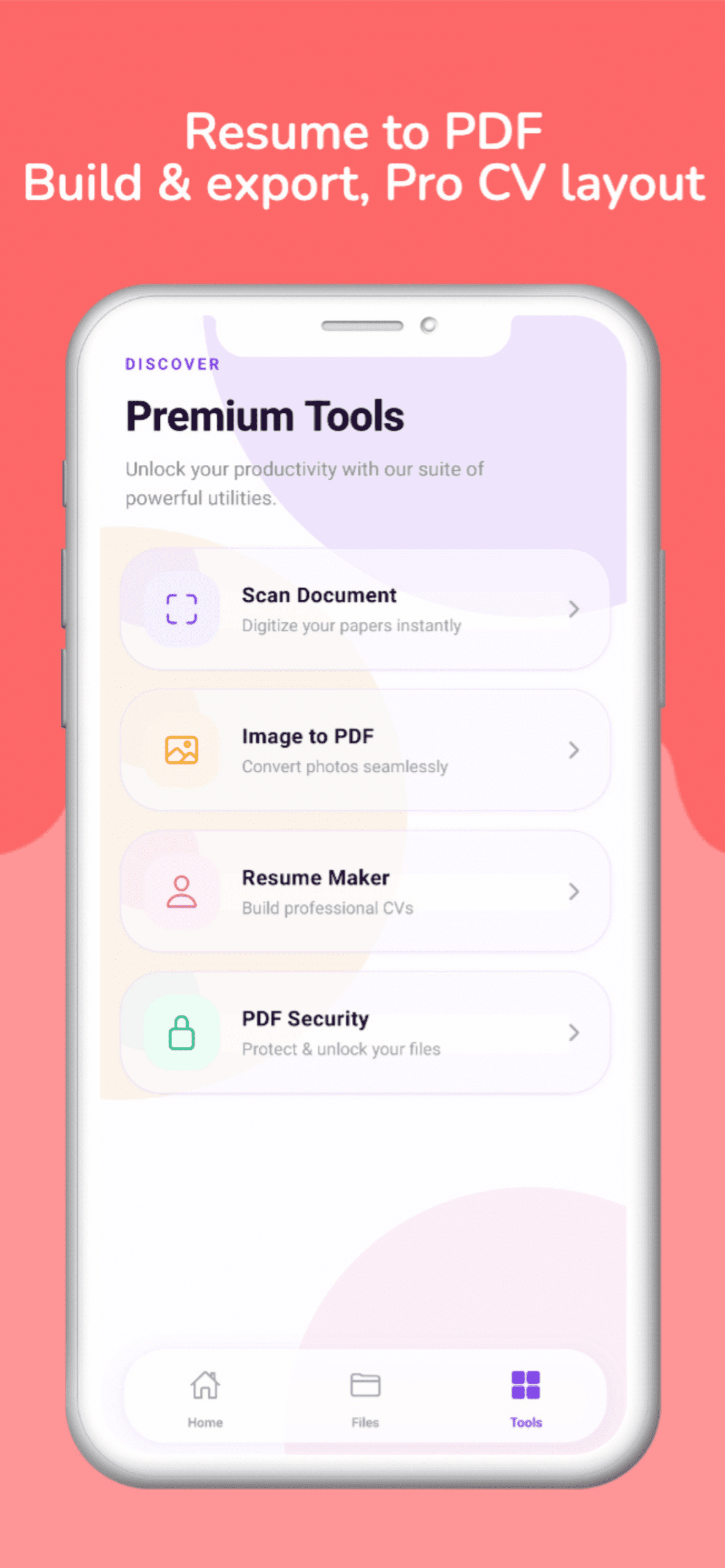 7PDF resume builder screen